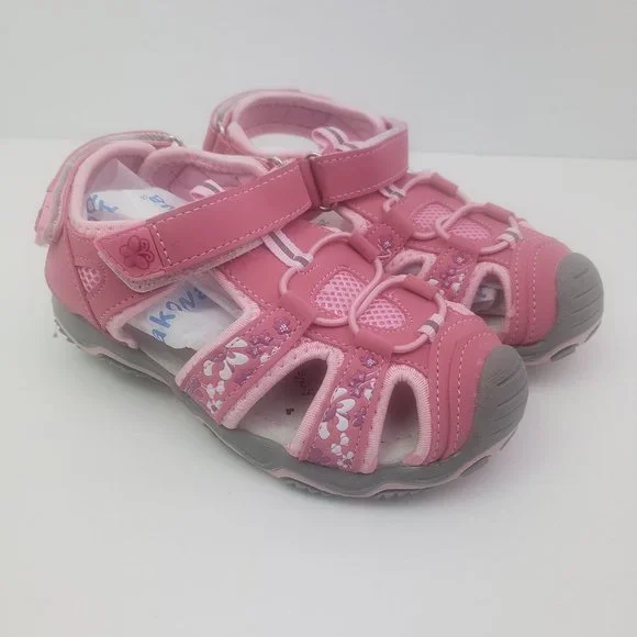 NEW Apakowa Toddler Girls Size EU 23 US 7-7.5 Pink Closed Toe Fisherman Sandals - Picture 1 of 9